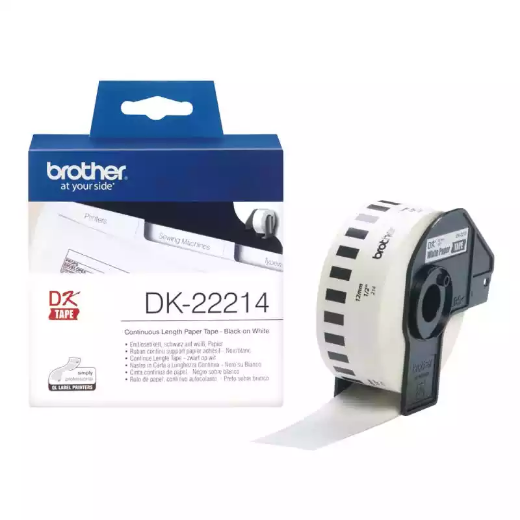 Picture of BROTHER DK-22214 CONTINUOUS PAPER LABEL ROLL 12MM X 30.48M WHITE