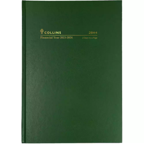 Picture of COLLINS 28M4.P40 FINANCIAL YEAR DIARY 2 DAYS TO PAGE A5 GREEN