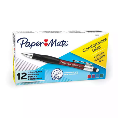 Picture of PAPERMATE COMFORTMATE ULTRA MECHANICAL PENCIL 0.7MM ASSORTED BOX 12