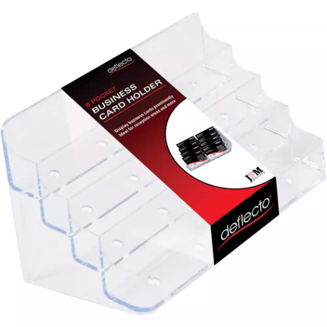 Picture of DEFLECTO BUSINESS CARD HOLDER LANDSCAPE 8-POCKET 4-TIER CLEAR