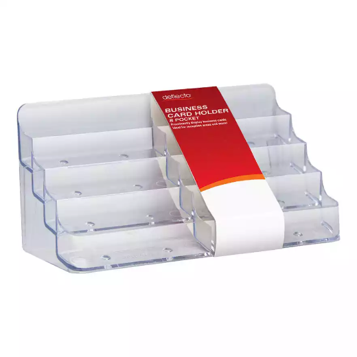 Picture of DEFLECTO BUSINESS CARD HOLDER LANDSCAPE 8-POCKET 4-TIER CLEAR