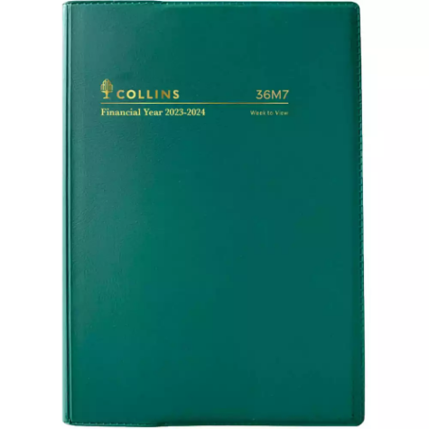 Picture of COLLINS 36M7.V40 FINANCIAL YEAR DIARY WEEK TO VIEW A6 GREEN