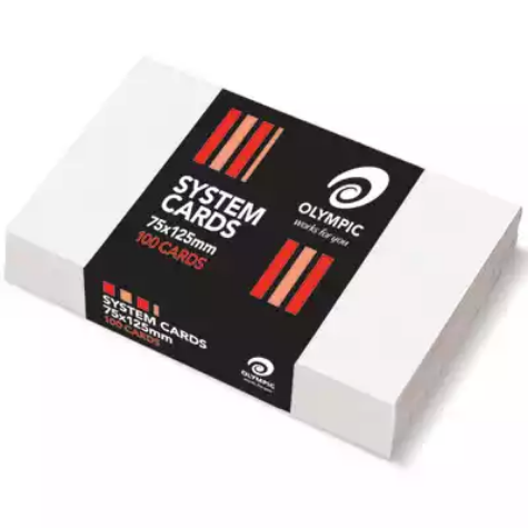 Picture of OLYMPIC PLAIN SYSTEM CARDS 75 X 125MM WHITE PACK 100