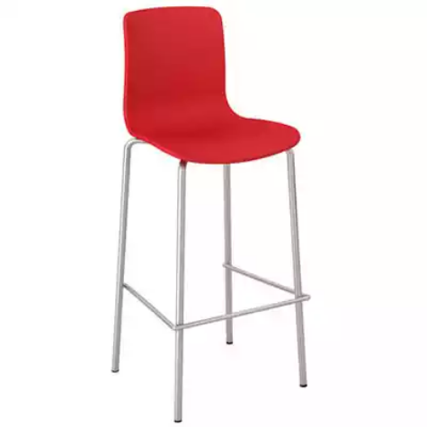 Picture of DAL ACTI CHAIR 4-LEG LOW BARSTOOL CHROME FRAME RED SHELL