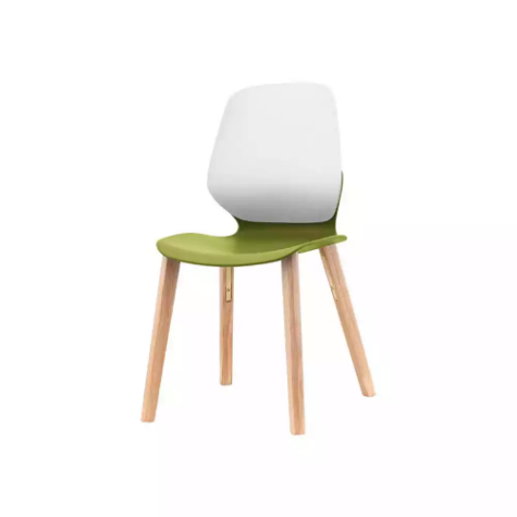 Picture of SYLEX KALEIDO CHAIR 4 LEG ASHWOOD WHITE BACK OLIVE SEAT