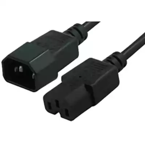 Picture of COMSOL HIGH TEMPERATURE POWER CABLE IEC-C14 MALE TO IEC-C15 FEMALE 1M BLACK