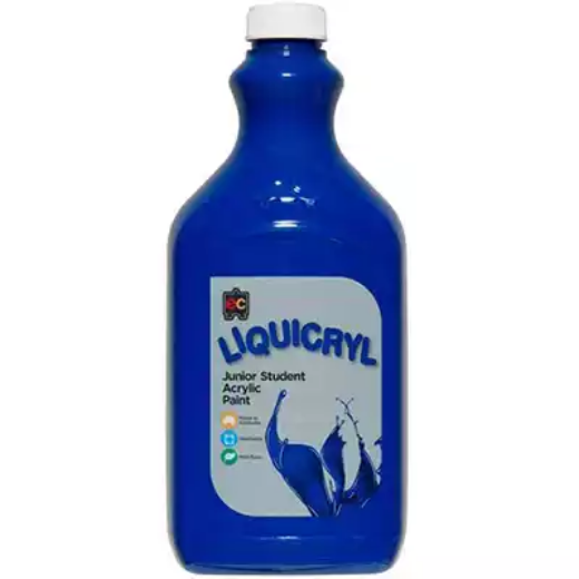 Picture of EDUCATIONAL COLOURS LIQUICRYL JUNIOR STUDENT PAINT 2 LITRE BRILLIANT BLUE