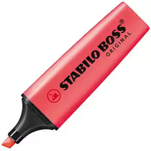 Picture of STABILO BOSS HIGHLIGHTER CHISEL RED