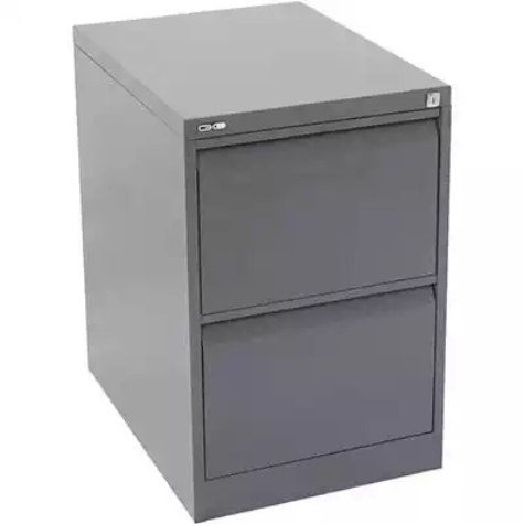 Picture of GO STEEL FILING CABINET 2 DRAWERS 460 X 620 X 705MM GRAPHITE RIPPLE