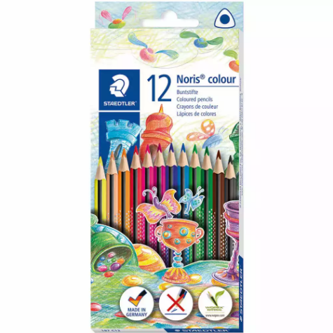 Picture of STAEDTLER 187 NORIS COLOUR TRIANGULAR COLOURING PENCILS ASSORTED BOX 12