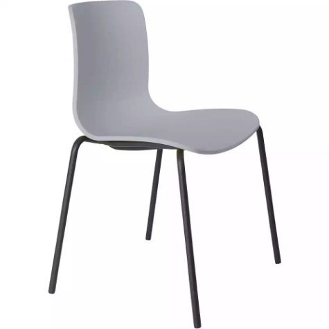 Picture of DAL ACTI CHAIR 4-LEG BLACK POWDERCOAT FRAME LIGHT GREY POLYPROP SHELL