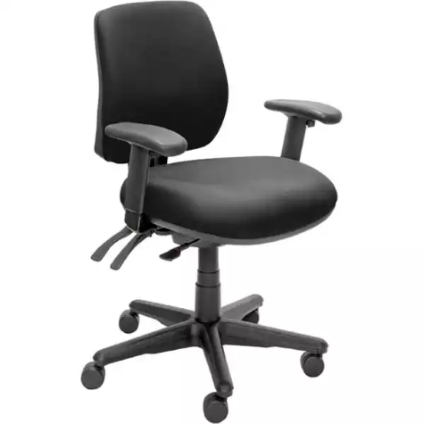 Picture of BURO ROMA TASK CHAIR MEDIUM BACK 3-LEVER SEAT SLIDE ARMS JETT BLACK