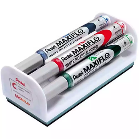 Picture of PENTEL YMWL54 MAXIFLO MAGNETIC ERASER SET WITH 4 MARKERS