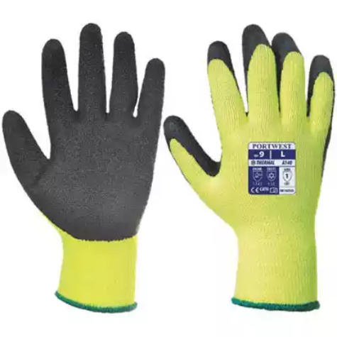 Picture of PORTWEST A140 THERMAL GRIP GLOVE BLACK/YELLOW XXL