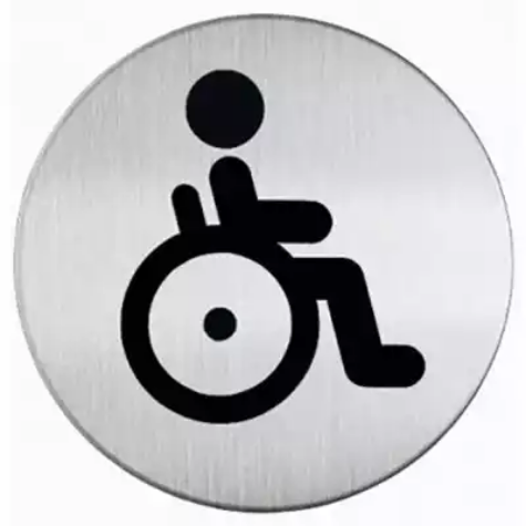 Picture of DURABLE PICTOGRAM SIGN WC HANDICAPPED 83MM STAINLESS STEEL