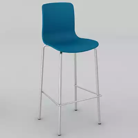 Picture of DAL ACTI CHAIR 4-LEG HIGH BARSTOOL CHROME FRAME NAVY BLUE SHELL