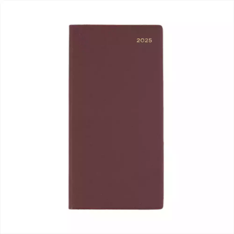 Picture of COLLINS BELMONT POCKET 377L.V78 DIARY WEEK TO VIEW B6/7 LANDSCAPE BURGUNDY