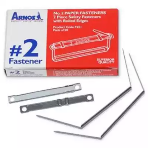 Picture of ARNOS NO.2 METAL PAPER FASTENERS PACK 50