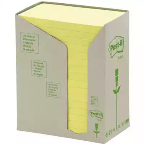 Picture of POST-IT 655-RTY RECYCLED NOTES 76 X 127MM CANARY YELLOW PACK 16