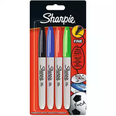 Picture of SHARPIE PERMANENT MARKER BULLET FINE 1.0MM BUSINESS ASSORTED PACK 4