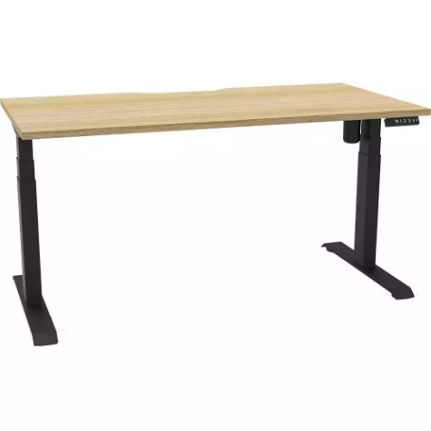 Picture of RAPIDLINE BOOST LIGHT SINGLE SIDED WORKSTATION 1500MM NATURAL OAK TOP / BLACK FRAME