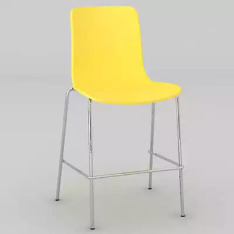 Picture of DAL ACTI CHAIR 4-LEG LOW BARSTOOL CHROME FRAME YELLOW SHELL