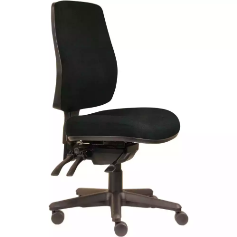 Picture of ERGOSELECT SPARK ERGONOMIC CHAIR HIGH BACK 3 LEVER SEAT SLIDE BLACK NYLON BASE ONYX