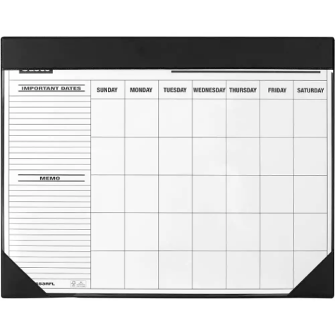 Picture of SASCO DESK PLANNER CALENDAR UNDATED MONTH TO VIEW 455 X 580MM BLACK