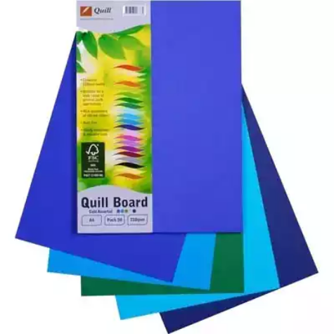 Picture of QUILL XL MULTIBOARD 210GSM A4 COLD ASSORTED PACK 50