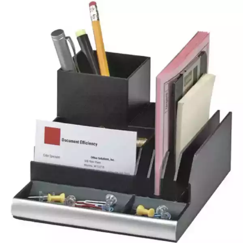 Picture of ITALPLAST WORKSPACE DESK ORGANISER BLACK/SILVER