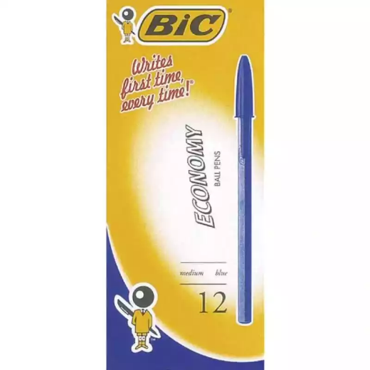 Picture of BIC ECONOMY BALLPOINT PENS MEDIUM BLUE BOX 12