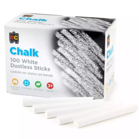 Picture of EDUCATIONAL COLOURS DUSTLESS CHALK WHITE BOX 100