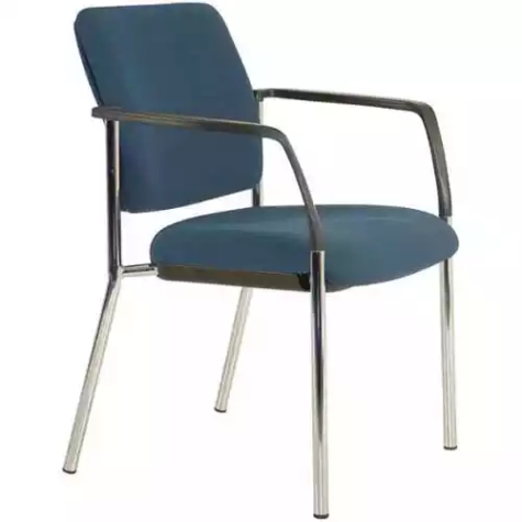 Picture of BURO LINDIS VISITOR CHAIR 4-LEG BASE UPHOLSTERED BACK ARMS JETT FABRIC DARK BLUE