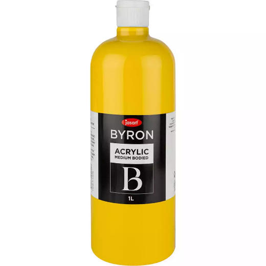 Picture of JASART BYRON ACRYLIC PAINT 1 LITRE WARM YELLOW