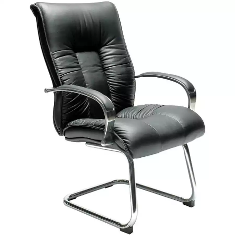 Picture of SYLEX BIG BOY EXECUTIVE VISITORS CHAIR MEDIUM BACK LEATHER BLACK