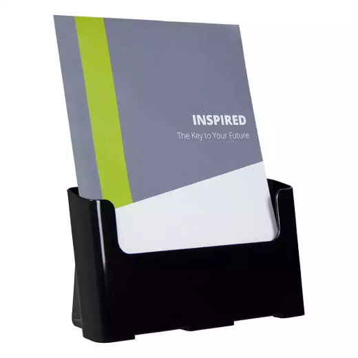 Picture of DEFLECTO BROCHURE HOLDER RECYCLED 1-TIER A4 BLACK