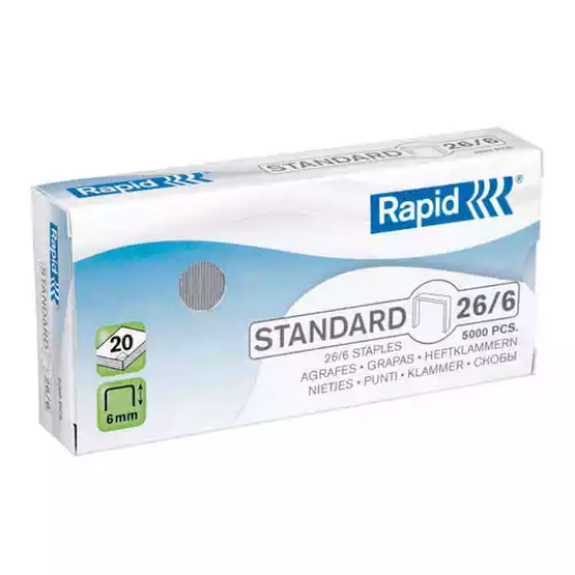 Picture of RAPID STANDARD STAPLES 26/6 BOX 5000