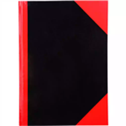 Picture of BLACK AND RED NOTEBOOK CASEBOUND RULED 200 PAGE A5 GLOSS COVER