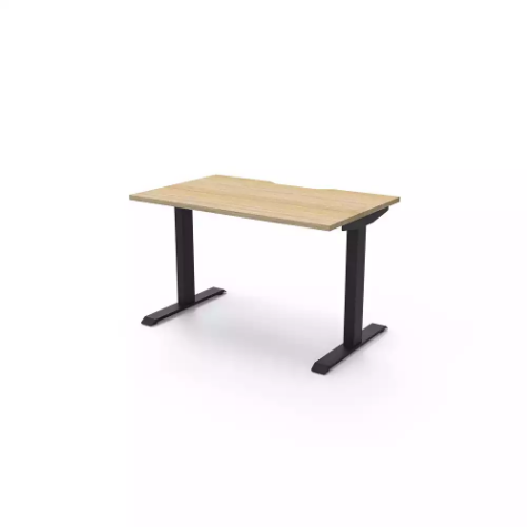 Picture of RAPIDLINE BOOST STATIC SINGLE SIDED WORKSTATION 1200MM NATURAL OAK TOP / BLACK FRAME