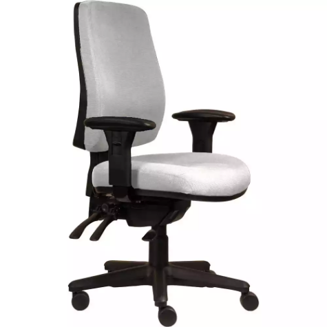 Picture of ERGOSELECT SPARK ERGONOMIC CHAIR HIGH BACK 3 LEVER SEAT SLIDE BLACK NYLON BASE ADJUSTABLE ARMS ICE