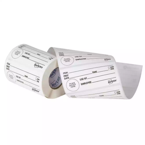 Picture of AVERY 937345 REMOVABLE SHELF LIFE LABEL 102 X 47MM WHITE/BLACK BOX 500