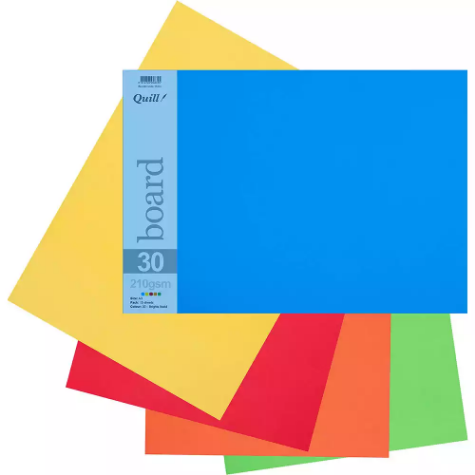 Picture of QUILL BOARD 210GSM A3 BRIGHT ASSORTED PACK 15