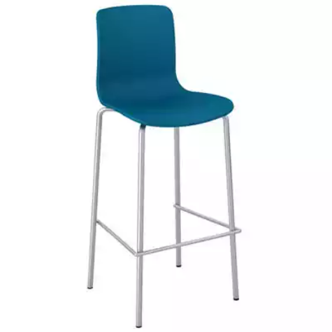 Picture of DAL ACTI CHAIR 4-LEG LOW BARSTOOL CHROME FRAME OCEAN BLUE SHELL