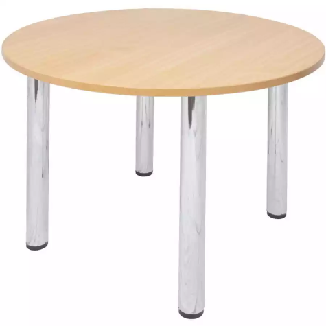 Picture of RAPID WORKER ROUND MEETING TABLE 4-LEG 900MM BEECH/CHROME