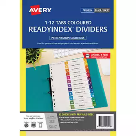 Picture of AVERY 920123 L7411-12 READY INDEX DIVIDER PARTS 1-12 TAB