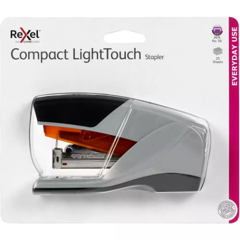 Picture of REXEL COMPACT LIGHT TOUCH STAPLER GREY