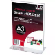 Picture of DEFLECTO SIGN HOLDER T-SHAPE DOUBLE SIDED PORTRAIT A3 CLEAR