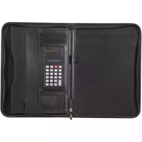 Picture of SPIRAX SLIMLINE ZIPPERED COMPENDIUM A4 BLACK