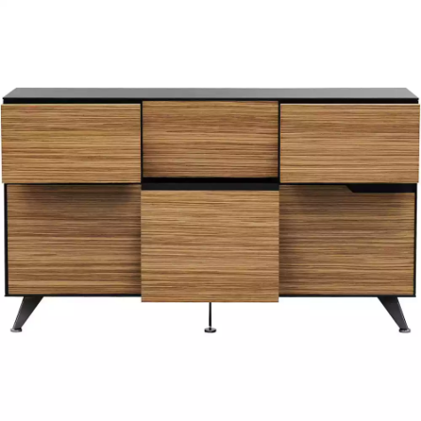 Picture of NOVARA CREDENZA 6 DRAWS 1825 X 425 X 800MM ZEBRANO TIMBER VENEER