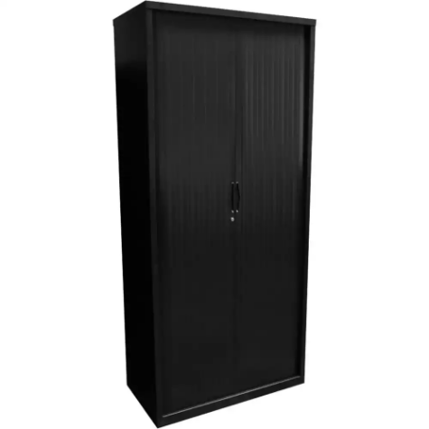 Picture of GO STEEL TAMBOUR DOOR CABINET 5 SHELVES 1981 X 1200 X 473MM BLACK